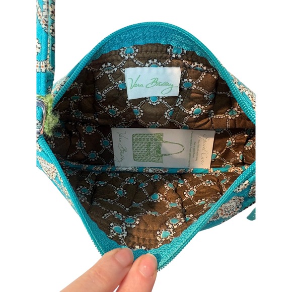 NWT Vera Bradley Frannie Totally Turq Crossbody Purse Bag Retired Print Quilted - Picture 4 of 9